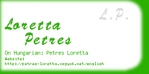 loretta petres business card